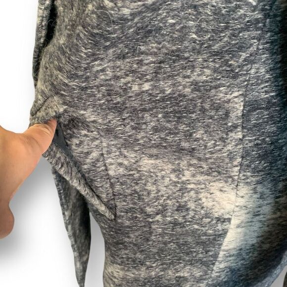 Nanette Lepore Gray White Ombre Wool Mohair Blend Coat Exaggerated Collar Medium - Picture 5 of 12